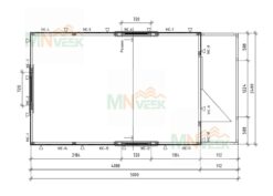 Caseta de Madera Mobil 12m2 Vista Plano Casas de Madera MNVEEK