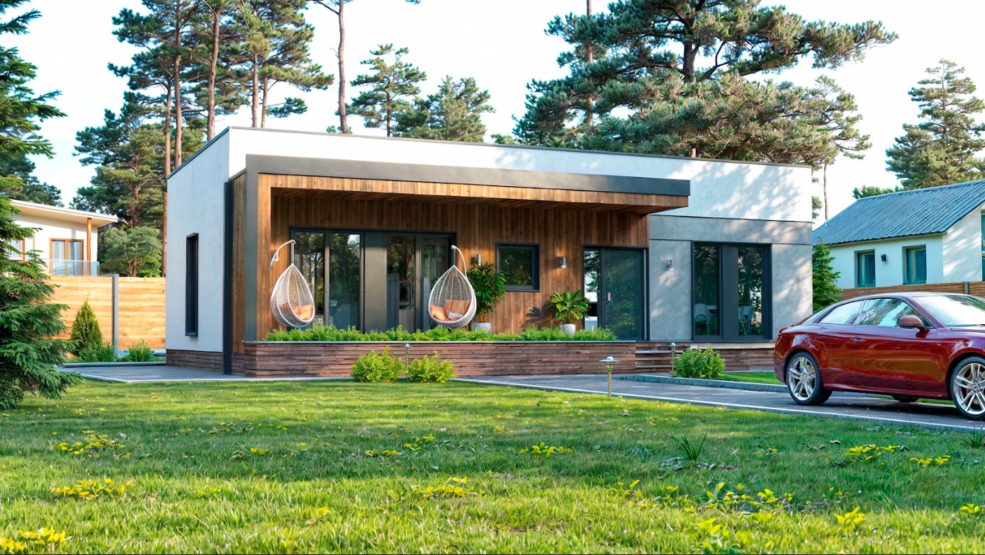 Casa prefabricada construida con paneles SIP (Structural Insulated Panel)